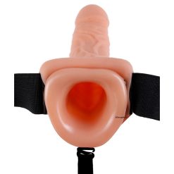 Multi-Speed Hollow Strap-On With Balls and an Adjustable Elastic Harness