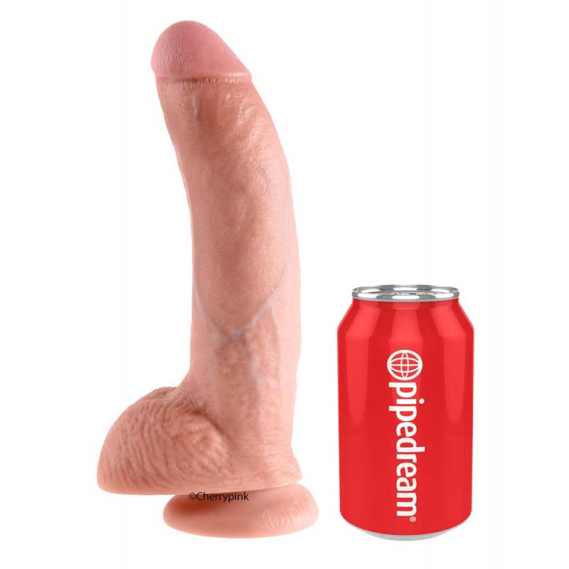 King Cock 9" Cock With Balls with a Can
