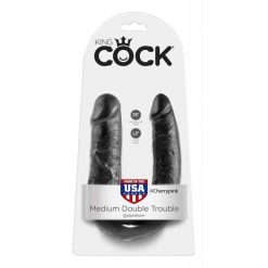 King Cock Medium Double Trouble Black in it's outer packet