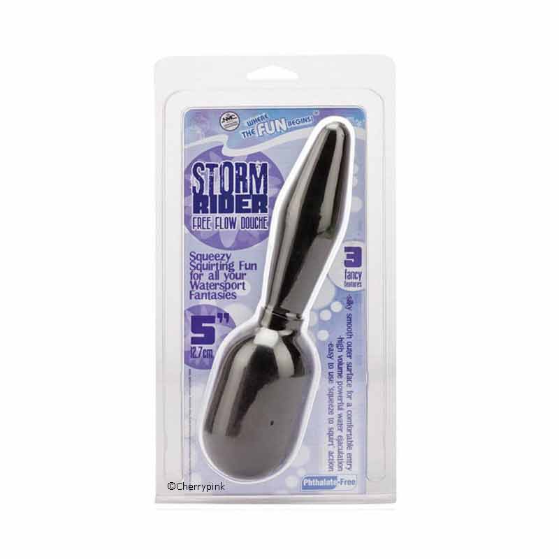 Storm Rider Anal Douche Black Outer Packaging.