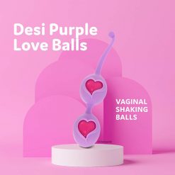 Desi Love Balls Purple on a Display Stand