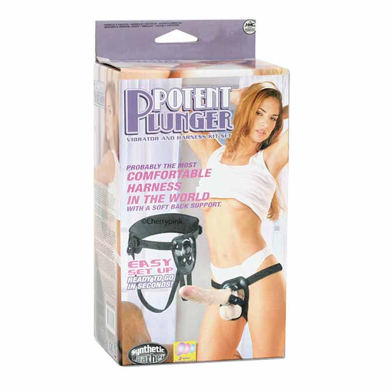 Potent Plunger Harness With 8 Inch Vibrator Outer Box