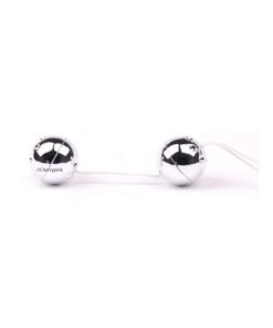 Twin Silver Duo Love Balls o a White Background