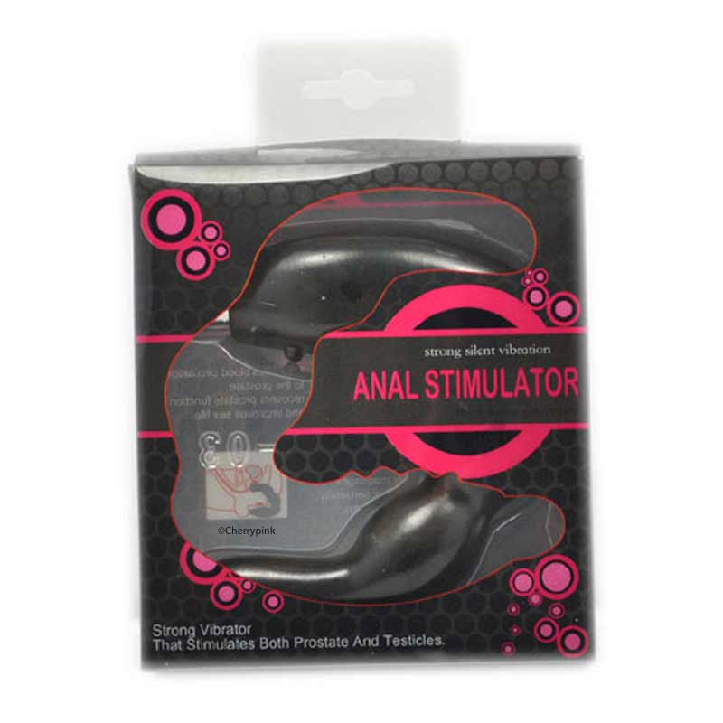 Black Anal Stimulator in its Black Display Box