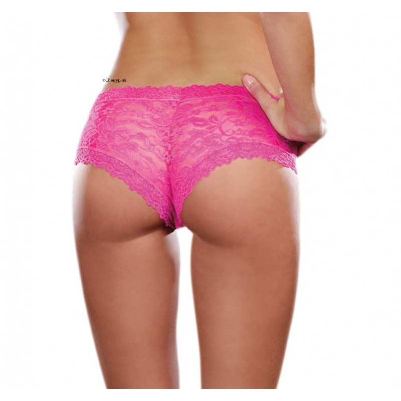 Dreamgirl Hot Pink Low Rise Cheeky Hiphugger From The Back