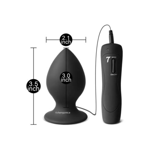 7-Speed Black Silicone Vibrating Anal Plug with Sizes