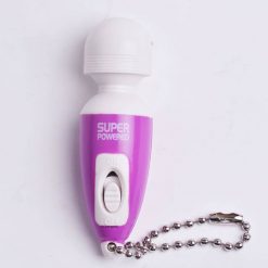Purple Mini Wand Massager With Chain Super Powered
