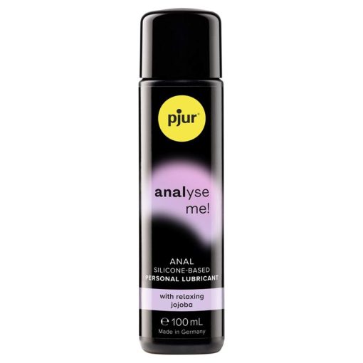 Pjur Analyse Me Relaxing Silicone Anal Glide 100ml Bottle on a White Background.