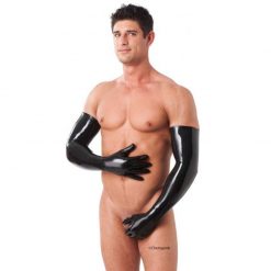 Rimba Long Gloves Black Been Worn By a Male Model.