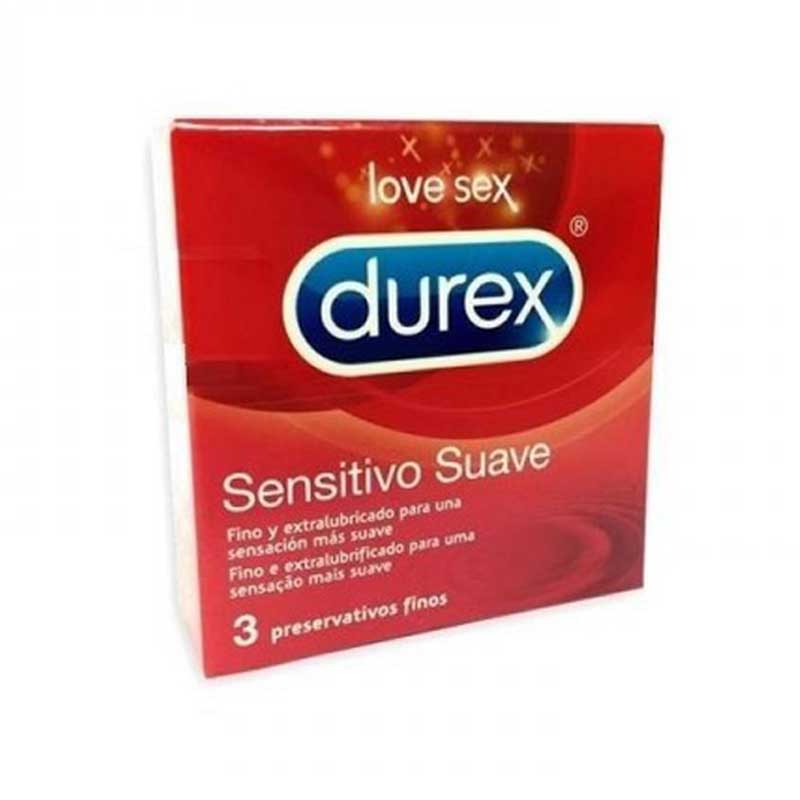 Durex Sensitive Soft Condoms Three Pack Outer Packet.