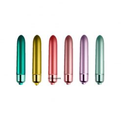 Rocks-Off Touch of Velvet Bullet Vibrator all six colours in a row.