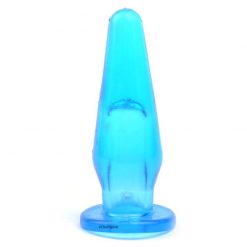 Mini Finger Butt Plug blue on a white background.