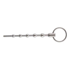 130mm Penis Plug Stainless Steel Beads Urethral Sounds Ring Masturbation Sex Toy Side View