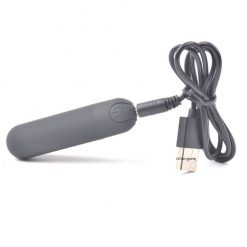 Rechargeable Vibrating Bullet with is charging cable plugged in.