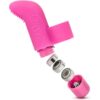 Waterproof Mini Finger Vibrator in Pink and Its Batteries.