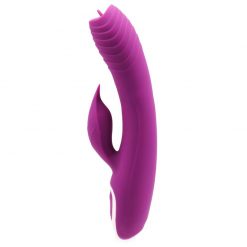 Purple clitoral vibrator with vibrating tongue