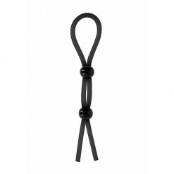 Black rubber adjustable dual cock ring