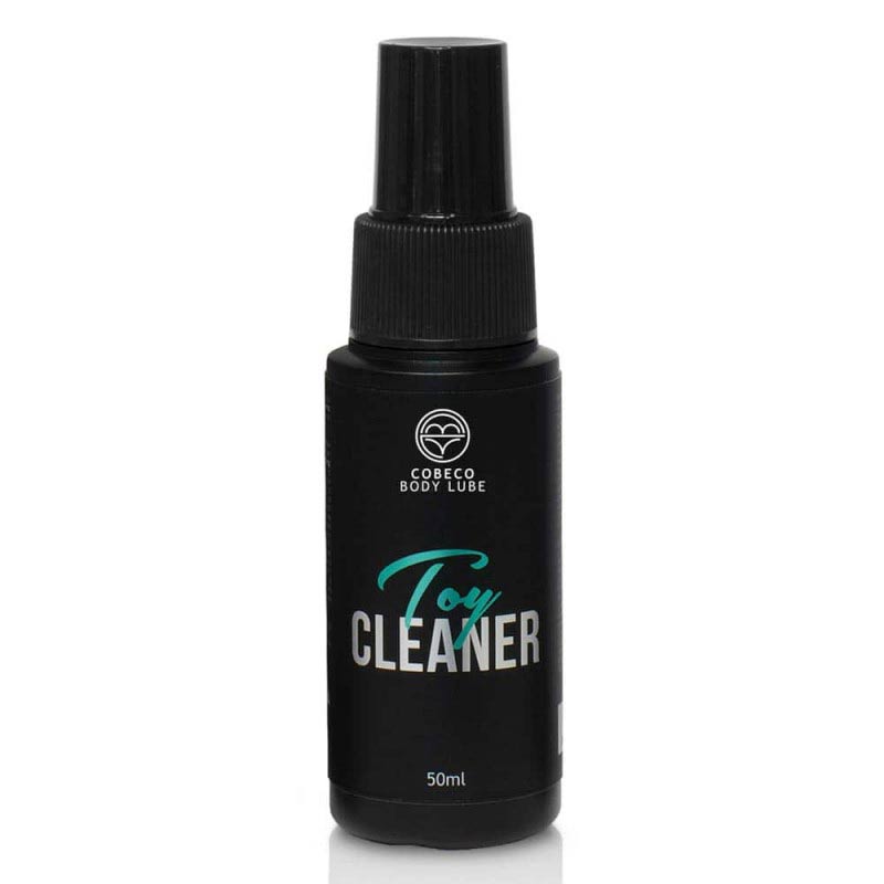 Cobeco Sex Toy Cleaner 50ml Black bottle on a white background.