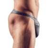 Side view of the g-string on a male model