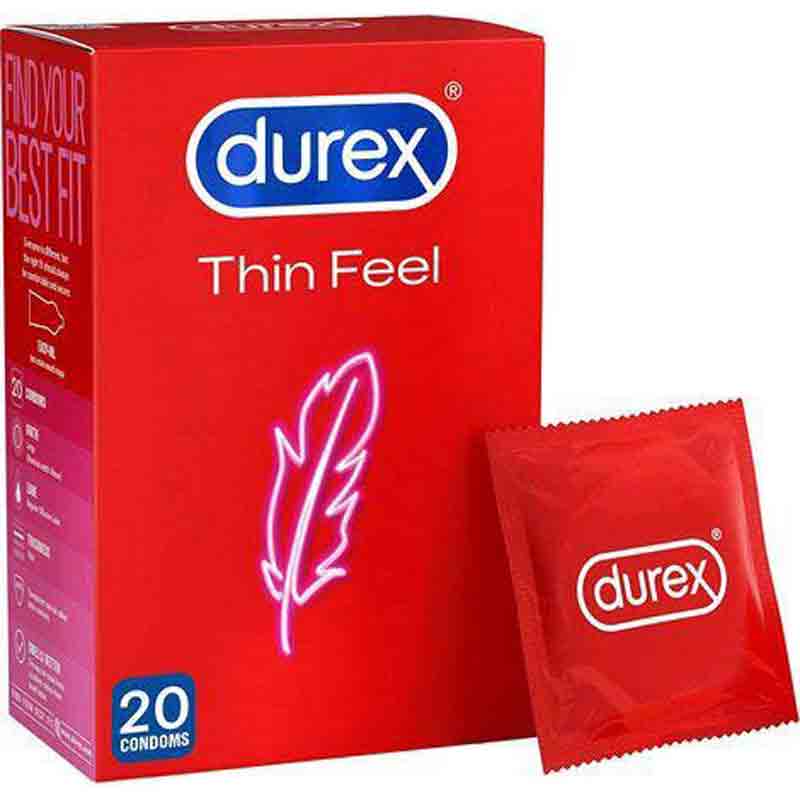 A red box of twenty thin condoms