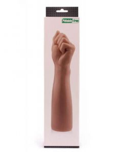 The fist dildo in its white display box