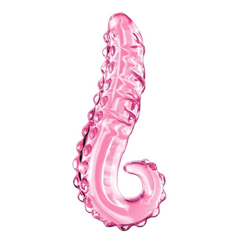Icicles no.24 Rose Tentacle Glass Dildo on a ehite background