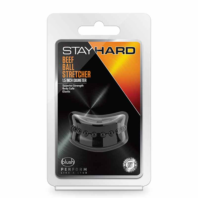 The stay hard ball stretchrt in its black and orange display packet