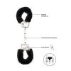 Black furry handcuffs with information