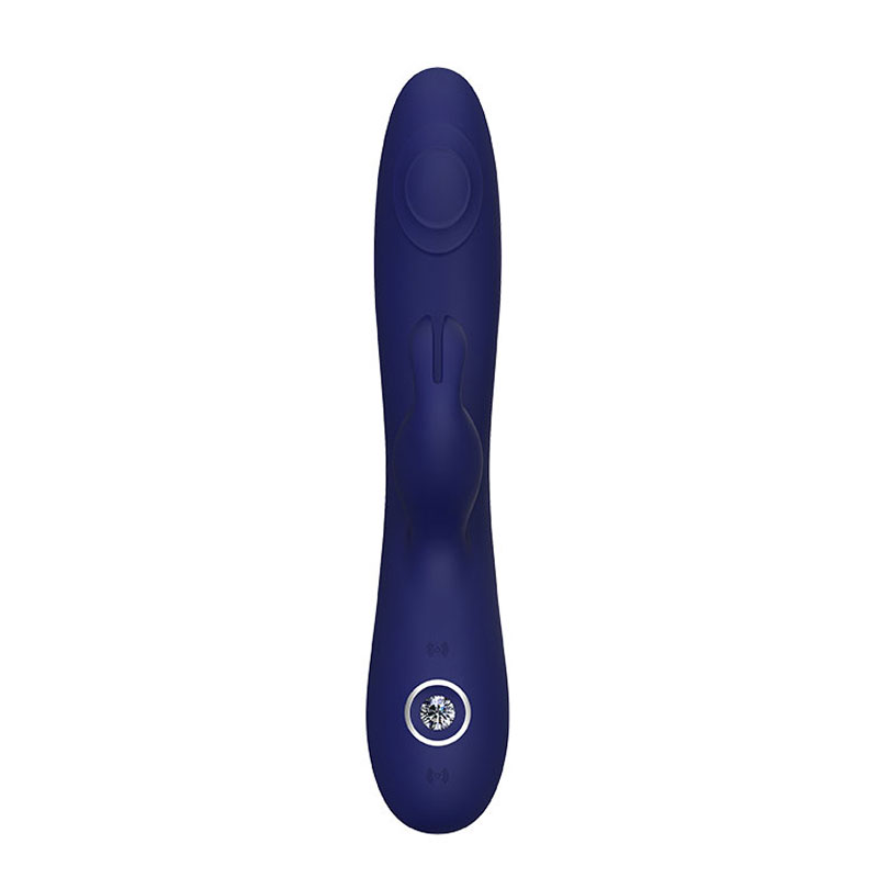 The blue clitoral vibrator from the front