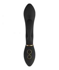 The front of the black clitoral vibrator from the front