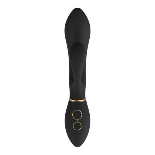 The front of the black clitoral vibrator from the front