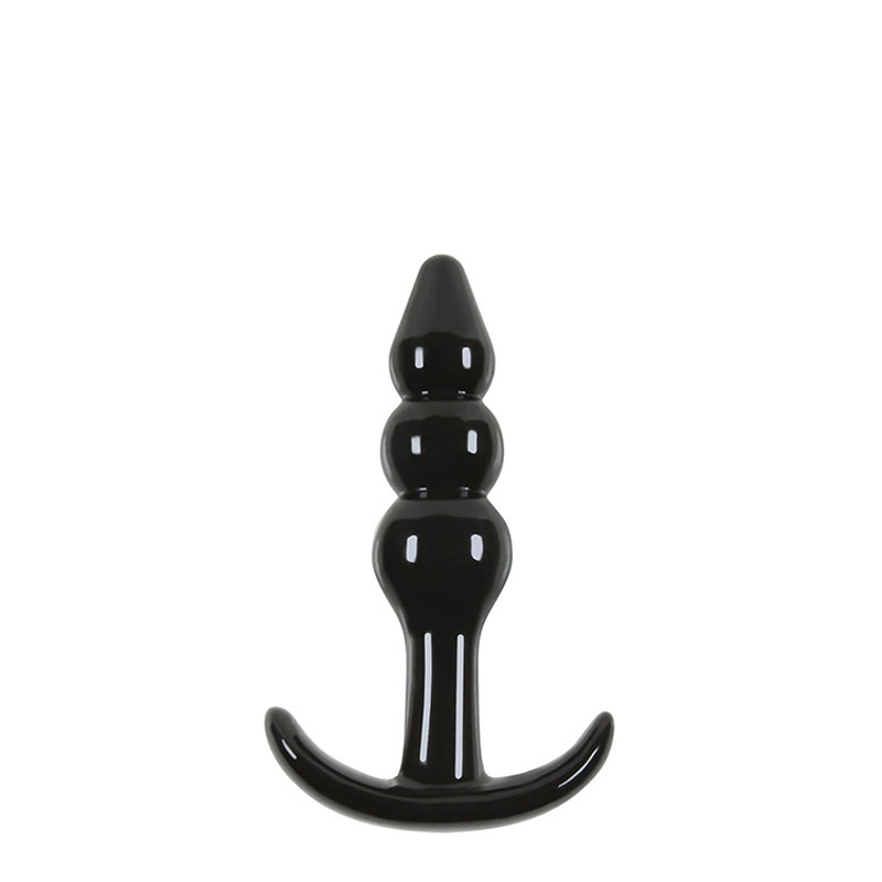 The black anal plug with beads