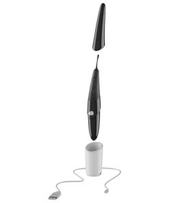 Zumio E With Rotation Black vibrator with charging base and USB cable