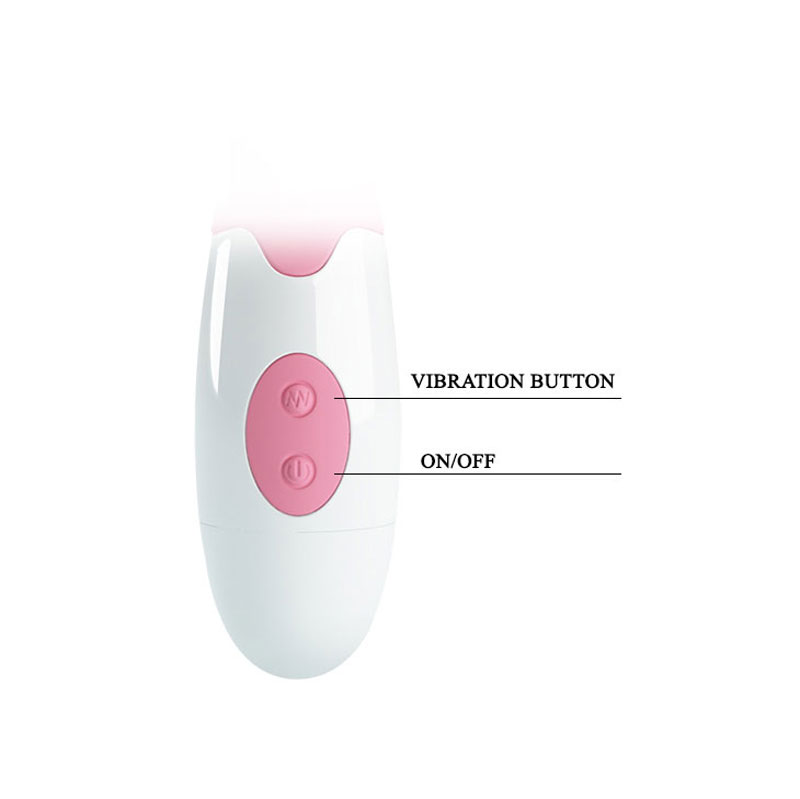 Close up of the controls for the Pretty Love Peter Pink Rabbit Vibrator