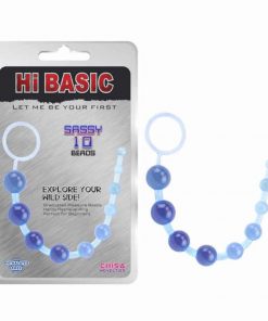 Blue sassy anal beads and its packet