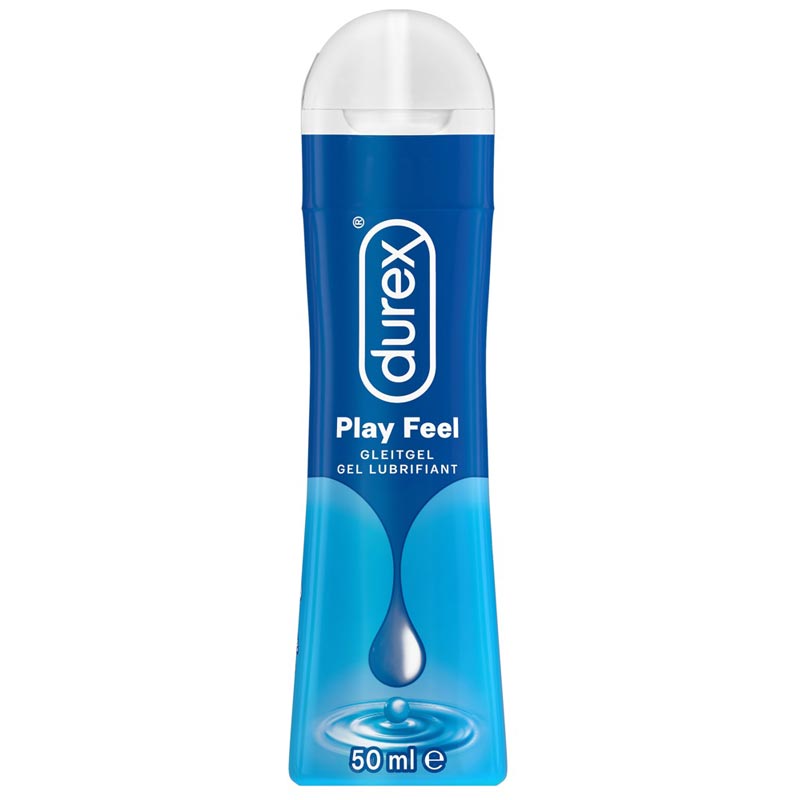 A blue bottle of Durex feel pleasure gel