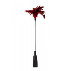 The red and black Guilty Pleasure Feather crop