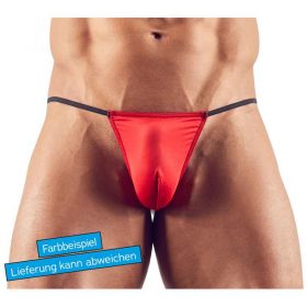 A model wearing the red sexy men's strings