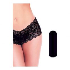 The black bullet Sex toy vibrator from Adam and Eve Cheeky Panty with Bullet Black