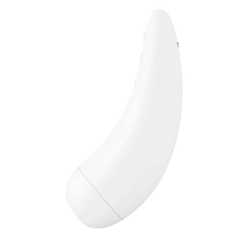 The white clitoral Satisfyer Curvy 2+ Vibrator from the side