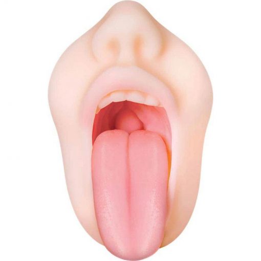 The open mouth of the male sex toy