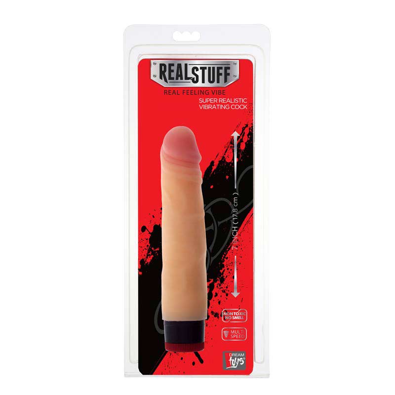 The realstuff realistic 7inch dildo in its red display box