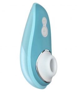 A side view of the blue coloured Womanizer Liberty Clitoral Vibrator