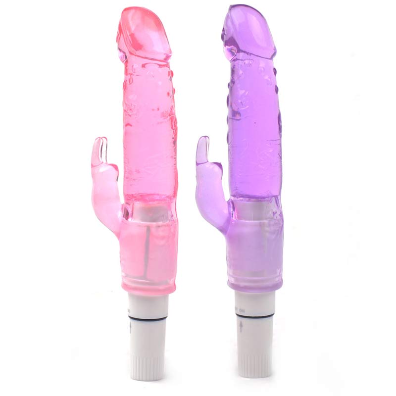 Two Jelly Rabbit Vibrators Standing On End
