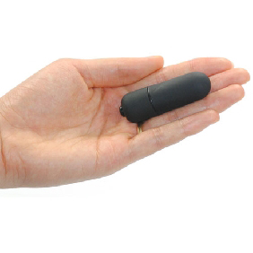 small mini black bullet vibrator in someones hand
