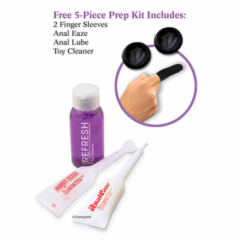 Anal Fantasy Collection Ribbed P-Spot Vibe With Free lube and Finger Sleeves
