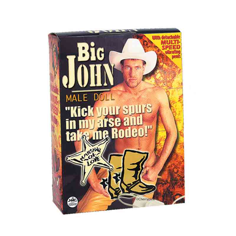 Big John PVC Inflatable Doll With Dildo Outer Box
