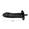 Bigger Joy Inflatable Dildo black showing the sizes of the dildo.