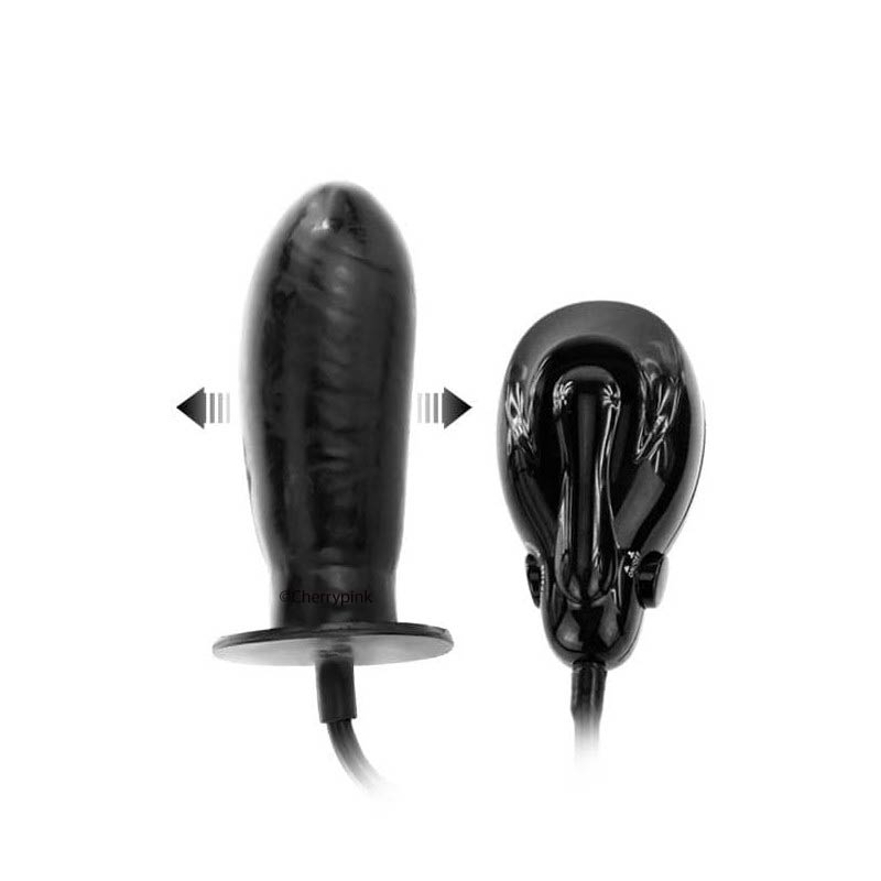 Bigger Joy Inflatable Dildo and Controls side by side.