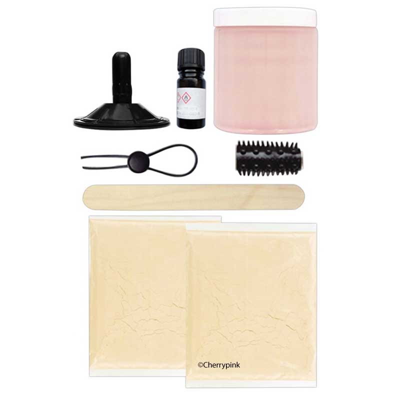 Cloneboy Suction Cup Black Dildo Kit Contents on a White Background